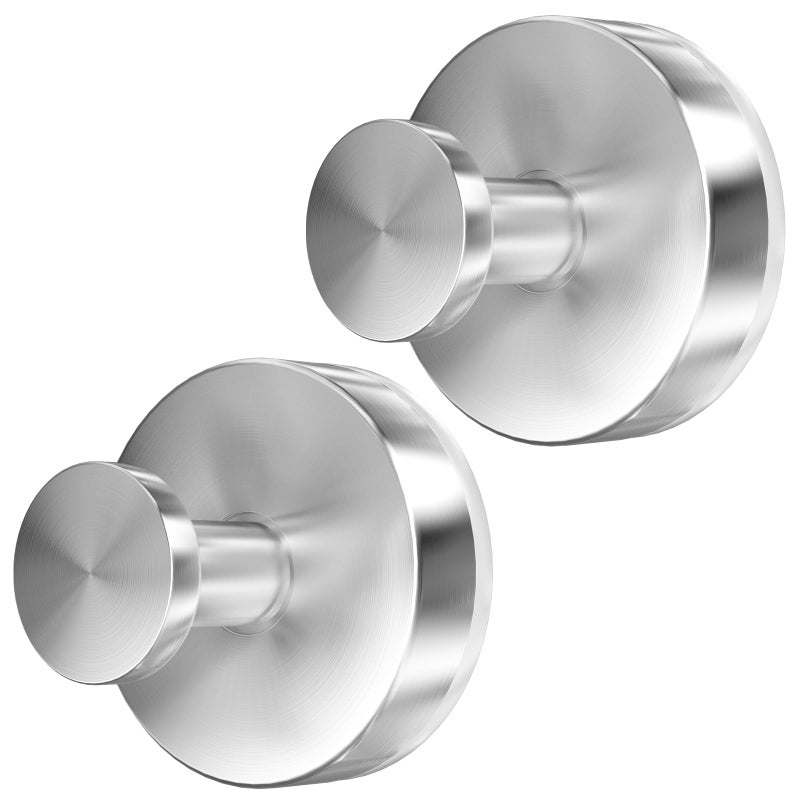 Suction Cup Hooks for Shower 2 PCS NoDrill Towel Holder for Bathrooms Wall Glass Door Mirror Tiles Kitchen Hold Robe Wreath Hanging up to 15 lbs Waterproof Rustproof LoofahSilver