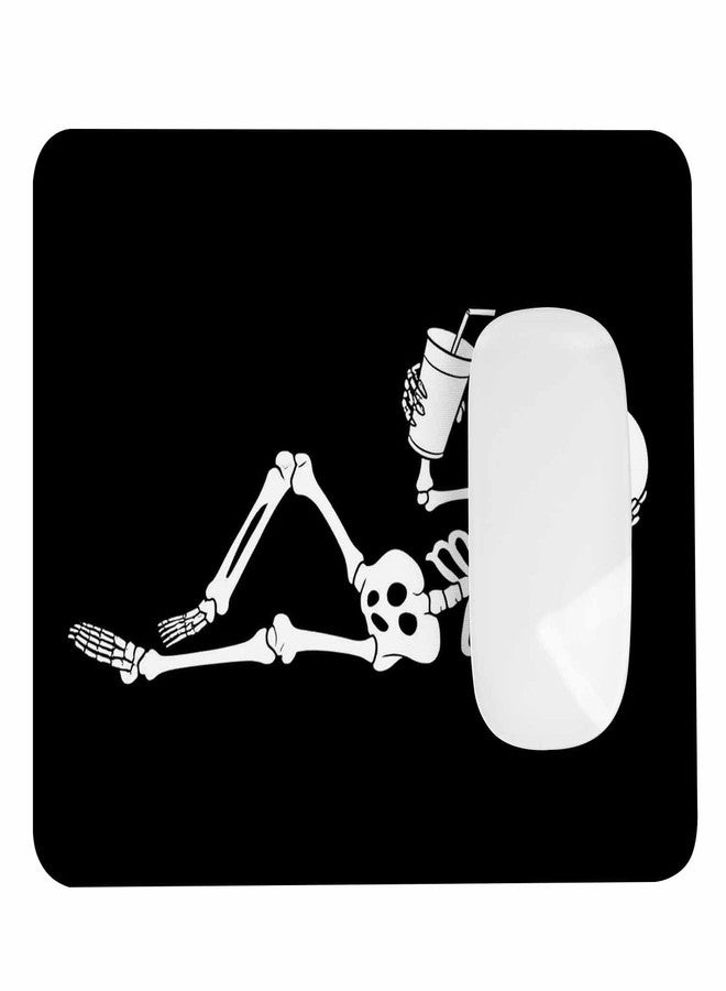 Pehede Mouse pad with Anti-Slip Rubber Base, Easy Gliding,Computer Mouse Mat for Computers, Laptop, Gaming, Office & Home, 7.9 * 9.5 in,Funny White Skeleton with Cocktail - Image 1