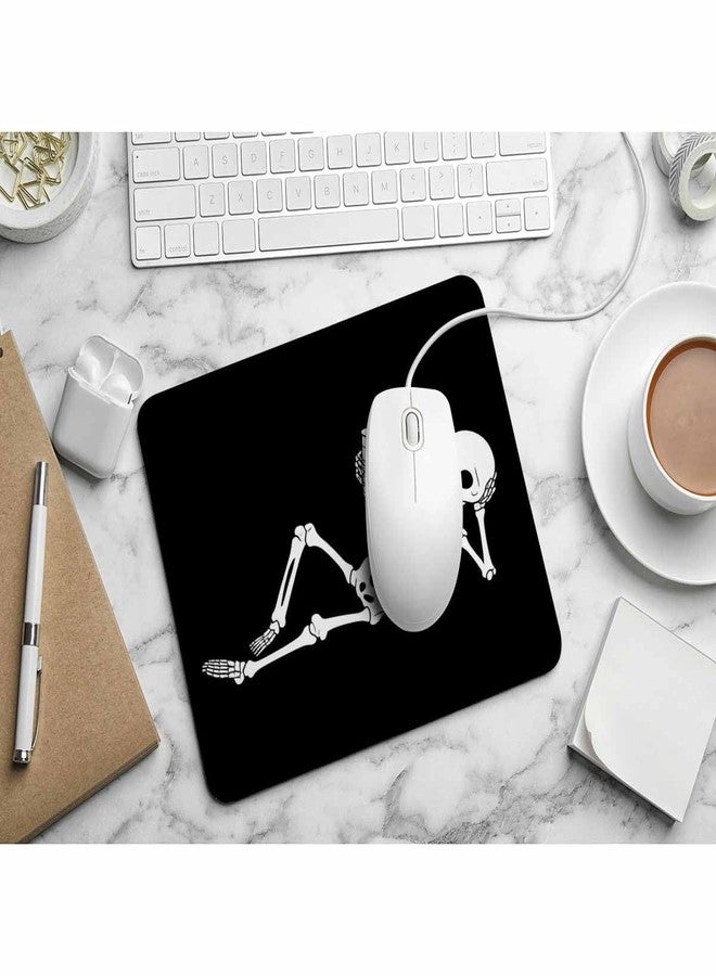 Pehede Mouse pad with Anti-Slip Rubber Base, Easy Gliding,Computer Mouse Mat for Computers, Laptop, Gaming, Office & Home, 7.9 * 9.5 in,Funny White Skeleton with Cocktail - Image 3