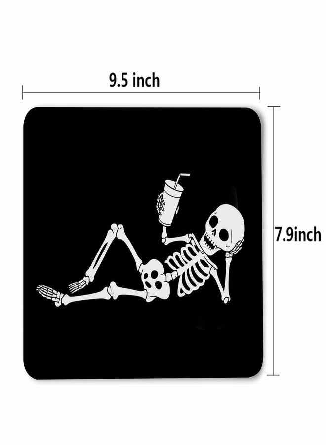 Pehede Mouse pad with Anti-Slip Rubber Base, Easy Gliding,Computer Mouse Mat for Computers, Laptop, Gaming, Office & Home, 7.9 * 9.5 in,Funny White Skeleton with Cocktail - Image 5