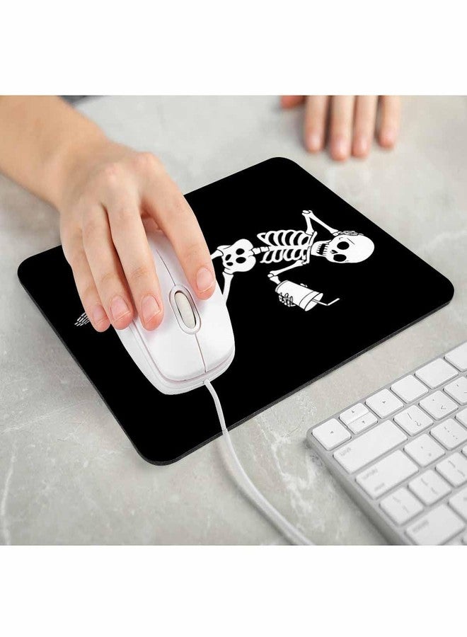 Pehede Mouse pad with Anti-Slip Rubber Base, Easy Gliding,Computer Mouse Mat for Computers, Laptop, Gaming, Office & Home, 7.9 * 9.5 in,Funny White Skeleton with Cocktail - Image 4