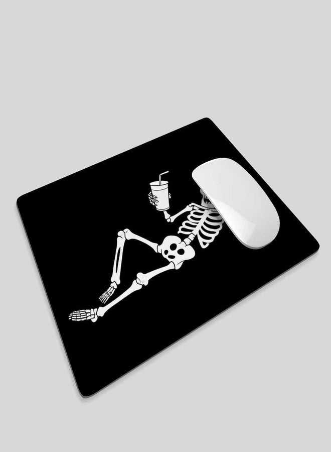 Pehede Mouse pad with Anti-Slip Rubber Base, Easy Gliding,Computer Mouse Mat for Computers, Laptop, Gaming, Office & Home, 7.9 * 9.5 in,Funny White Skeleton with Cocktail - Image 2