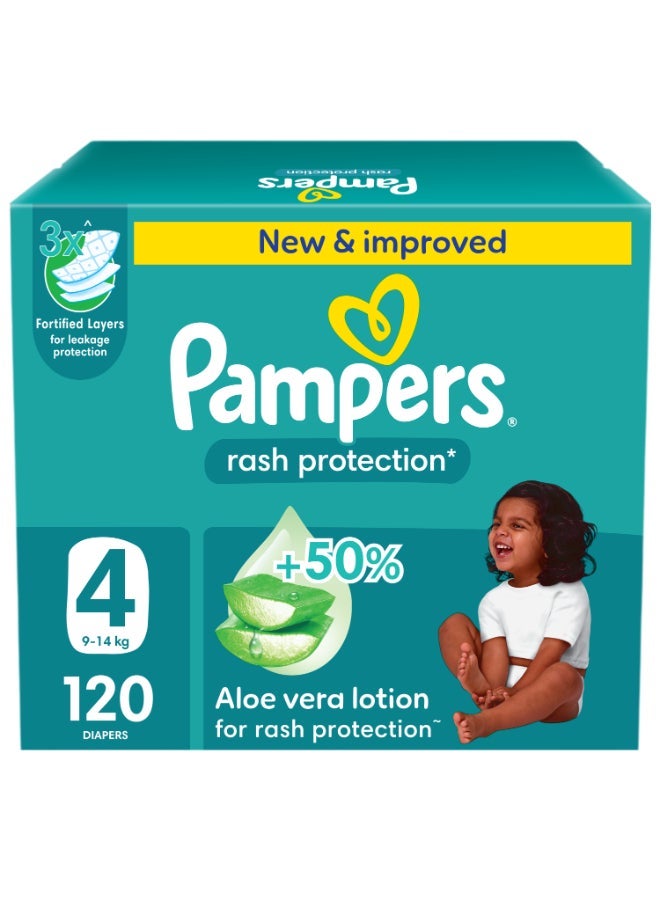 Aloe Vera Taped Diaper Size 4 Giant Box 120 Count