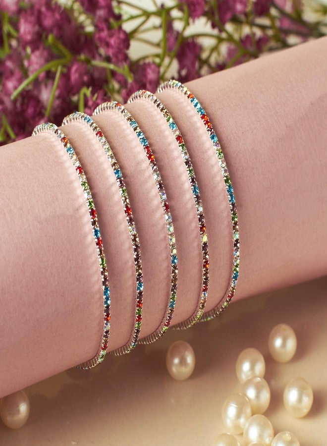 SALTY Multihue Marvel Stretchable Bands (Set of 5) | Fancy Jewellery Gifts | Hand Band | Latest Fashion Accessories for Girls | Minimal Jewelry Design | Ideal for Gifting | Gift for Diwali, Christmas, Marriage, Birthday - Image 3