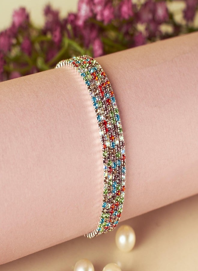SALTY Multihue Marvel Stretchable Bands (Set of 5) | Fancy Jewellery Gifts | Hand Band | Latest Fashion Accessories for Girls | Minimal Jewelry Design | Ideal for Gifting | Gift for Diwali, Christmas, Marriage, Birthday - Image 5