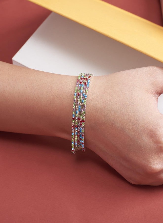 SALTY Multihue Marvel Stretchable Bands (Set of 5) | Fancy Jewellery Gifts | Hand Band | Latest Fashion Accessories for Girls | Minimal Jewelry Design | Ideal for Gifting | Gift for Diwali, Christmas, Marriage, Birthday - Image 2