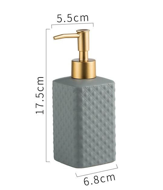 Homestic Bathroom Accessories Set | Ceramic Bathroom Tooth Brush Holder | Bathroom Soap Holder Dish | Kitchen Soap Dispenser 350 ML | Water Cup 340 ML | ZX062GY-4T | Set of 4 | Gray - Image 3