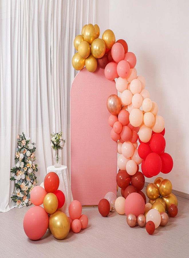 Peomeise 7.2FT Wedding Arch Cover，Dusty Rose Arch Backdrop Cover Stretchy Spandex Backdrop Stand Covers for Birthday Party Ceremony Banquet Decor(86.4" L x 48" W) - Image 4