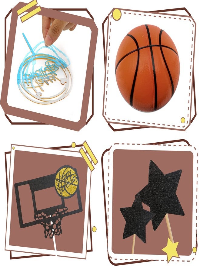 DRWATE 16 PCS Basketball Cake Toppers Basketball Theme Cake Decoration for Boy Birthday - Image 3