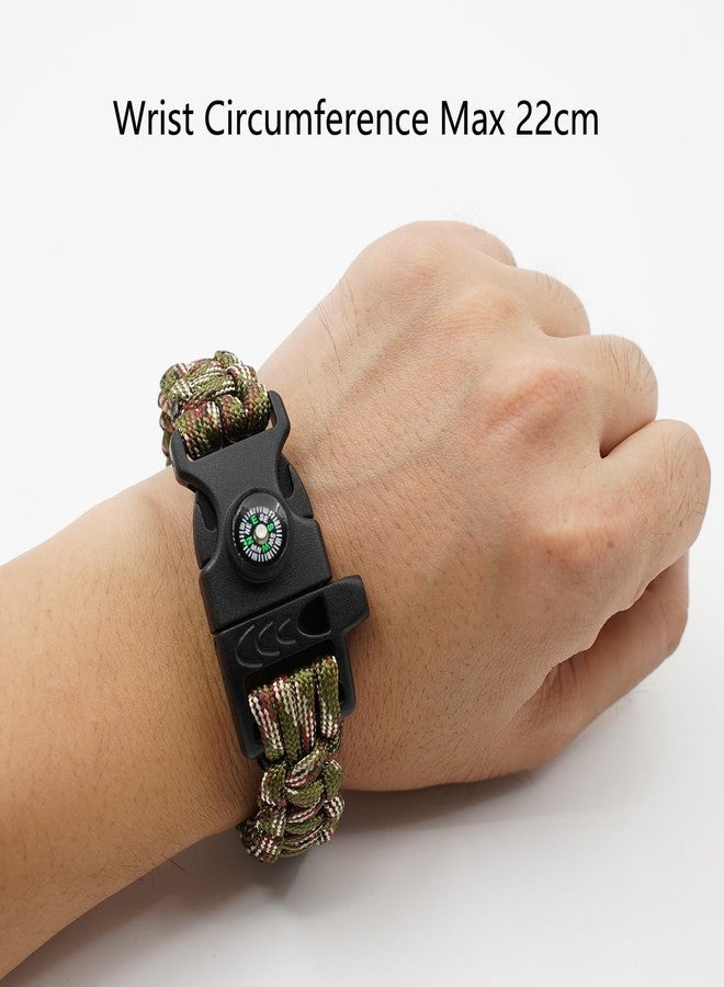 RLXMARTD 8 Pack Emergency Survival Bracelet with Whistle and Compass,Survival Kit,Wildness Emergency Survival Kit for Camping,Outdoor Travel, Hiking - Image 4