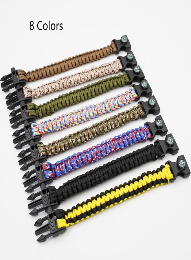 RLXMARTD 8 Pack Emergency Survival Bracelet with Whistle and Compass,Survival Kit,Wildness Emergency Survival Kit for Camping,Outdoor Travel, Hiking - Image 2
