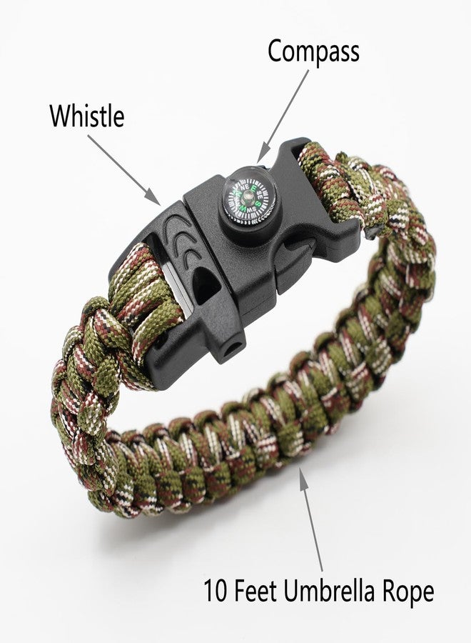 RLXMARTD 8 Pack Emergency Survival Bracelet with Whistle and Compass,Survival Kit,Wildness Emergency Survival Kit for Camping,Outdoor Travel, Hiking - Image 3