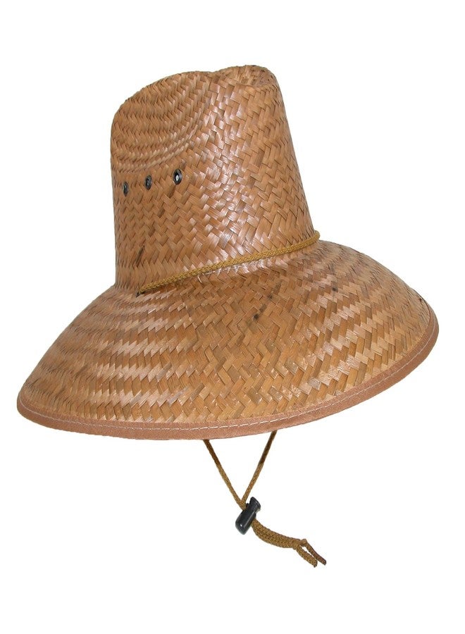 CTM Palm Straw Lifeguard Hat with Wide Brim, Natural - Image 2