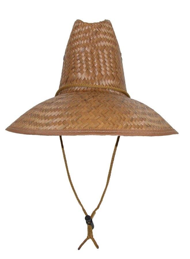 CTM Palm Straw Lifeguard Hat with Wide Brim, Natural - Image 1