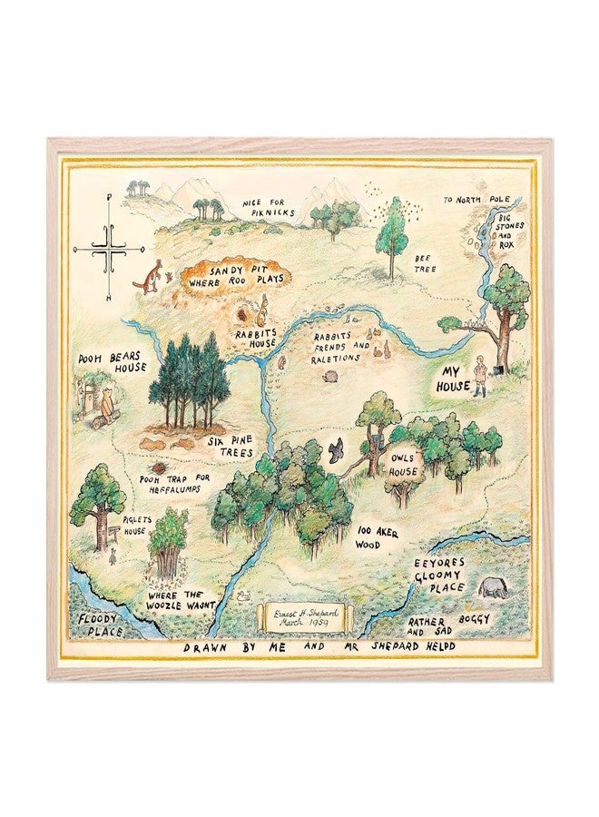BigWig Prints Hundred Acre Wood Map Vintage Poster, Classic Pooh Nursery Poster, Hundred Acre Wood Nursery Decor - Unframed (8x10) - Image 1