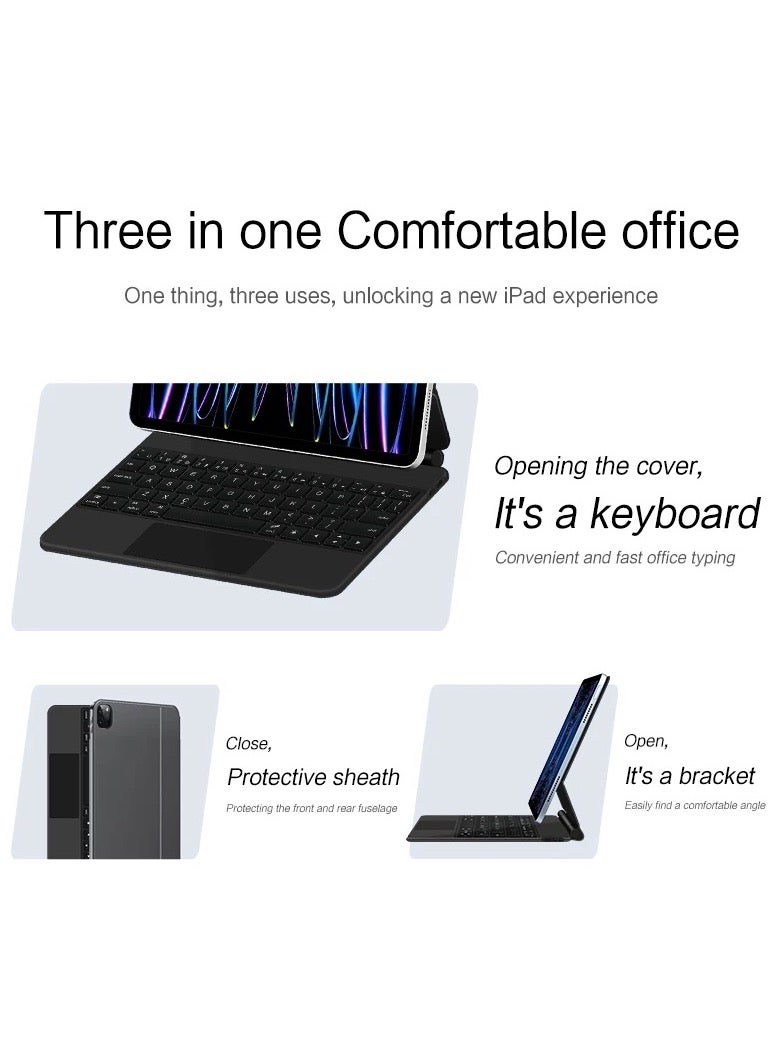 Arabi Magic Keyboard for iPad Air 11 inch(M3/M2) 2025/2024,iPad Air 5th 10.9 Inch (2022)/Air 4th 10.9 Inch (2020) iPad Pro 11 inch (2022/2021/2020/2018) with Magnetic Back Cover, Smart Trackpad Back - Image 5