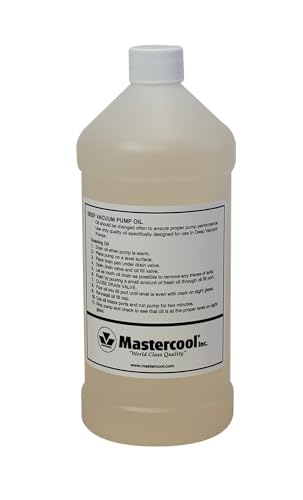 MASTERCOOL زيت مضخة الفراغ ماستركول 90032 درجة احترافية 32 أونصة لزيت الفراغ العميق عالي اللزوجة لأنظمة التكييف والسيارات مع فوهة توزيع