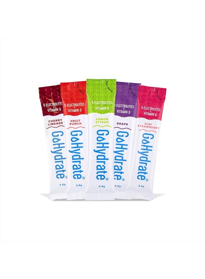 GoHydrate مزيج مشروب الإلكتروليت - مسحوق ترطيب بنكهة طبيعية وخالي من السكر (مختلط، 10) - Image 1