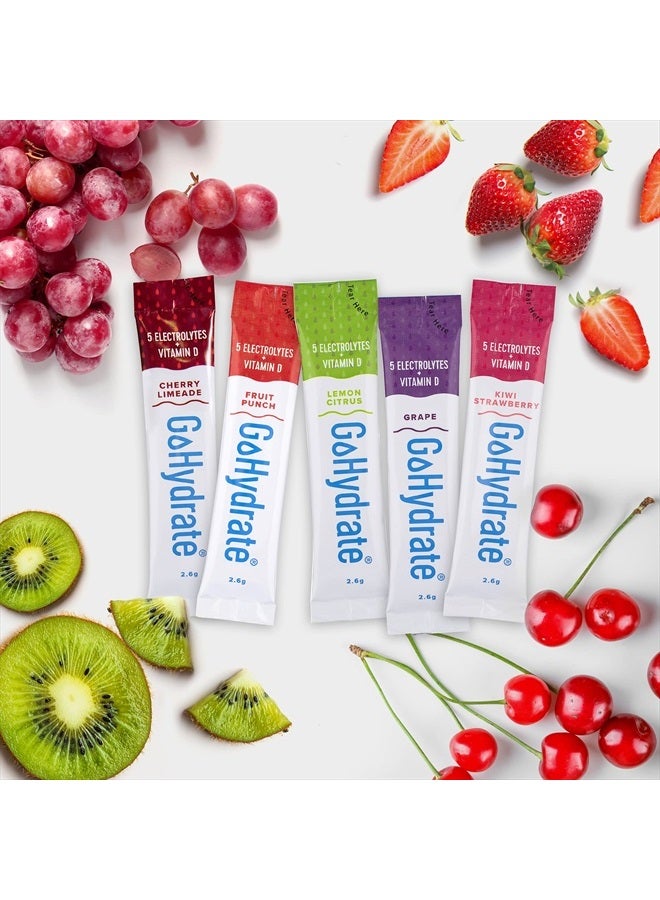 GoHydrate مزيج مشروب الإلكتروليت - مسحوق ترطيب بنكهة طبيعية وخالي من السكر (مختلط، 10) - Image 2