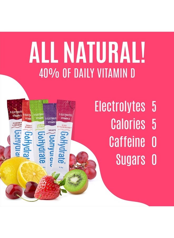 GoHydrate مزيج مشروب الإلكتروليت - مسحوق ترطيب بنكهة طبيعية وخالي من السكر (مختلط، 10) - Image 3