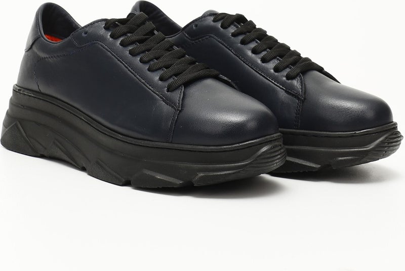 Gönderi(r) Gön Genuine Leather Round Toe Wedge Sole Lace-Up Women's Sneaker 24166  - Image 3