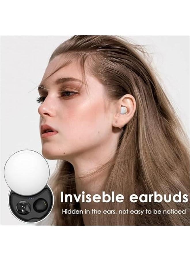 Smallest Invisible Earbuds Wireless Ear Buds Bluetooth in Ear Mini Discreet Small Tiny Earpiece Sleep Earbuds Hidden with Charging Case Headphones for Small Ears Work Sleeping Android iOS Black