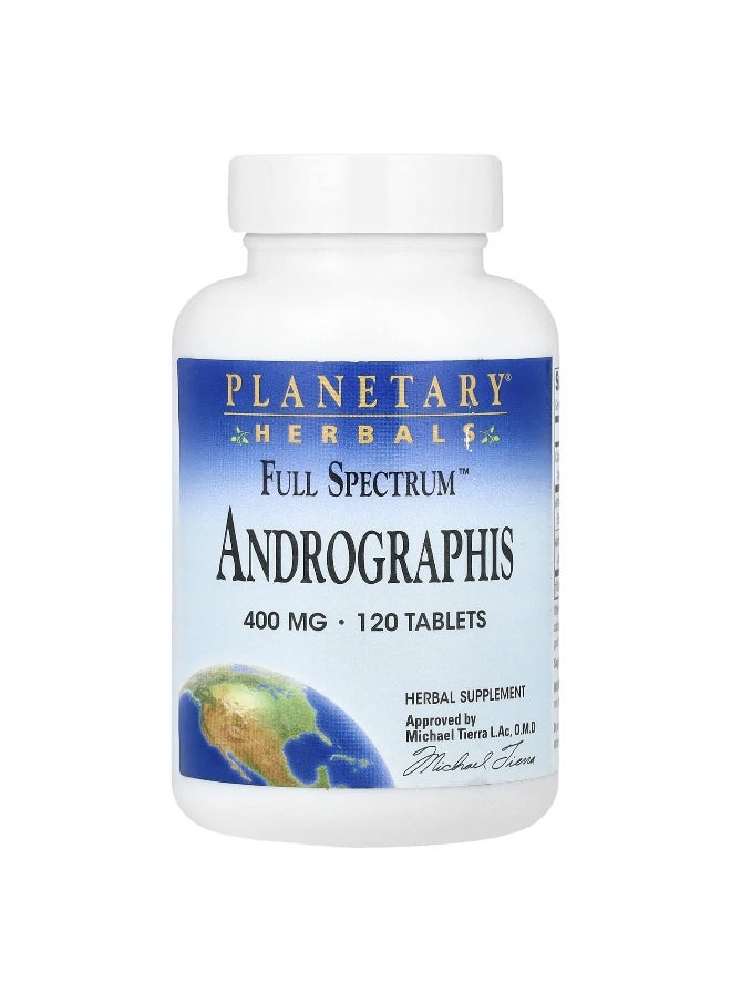 PLANETARY HERBALS Planetary Herbals, Full Spectrum™ Andrographis, 400 mg, 120 Tablets  - Image 1