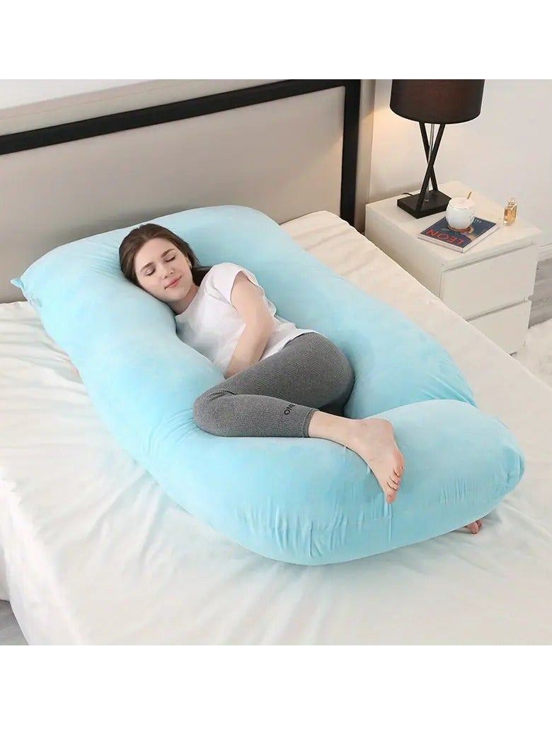 حامل وسادة الكريستال المخملية ياء حامل وسادة الرعاية ، ودعم البطن والساقين والخصر ، مع غطاء قابل للفصل ، وسهلة التنظيف - رمادي فاتح - Image 3