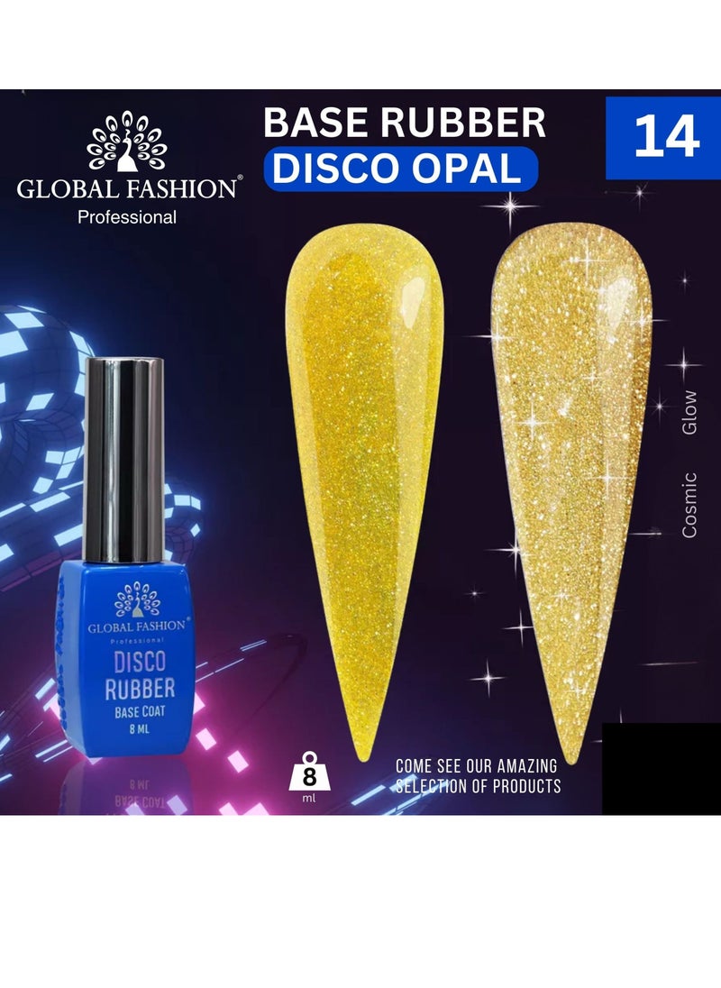 GLOBAL FASHION Global Fashion Disco Reflective Rubber Base | 8ml | Long-lasting Shine  | (14)  - Image 2