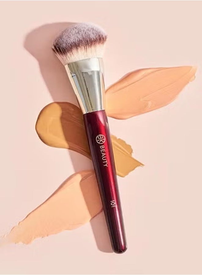 BK BEAUTY Brushes - 101 Contoured Foundation Brush - Foundation Makeup Brushes - Face Brush For Liquid Or Cream Foundations - Image 1