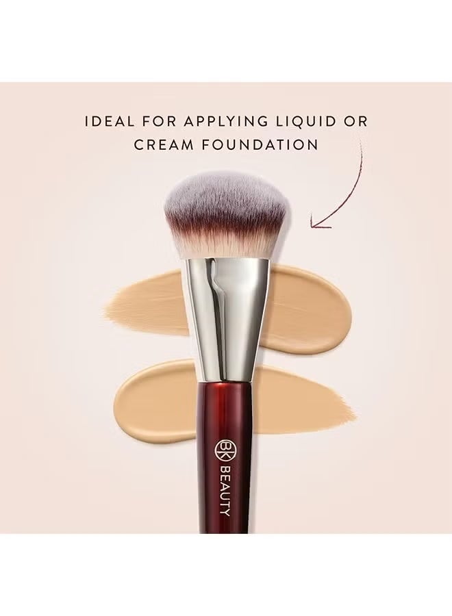 BK BEAUTY Brushes - 101 Contoured Foundation Brush - Foundation Makeup Brushes - Face Brush For Liquid Or Cream Foundations - Image 3