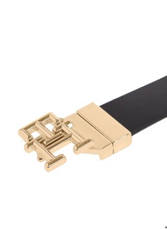TOMMY HILFIGER Women's TH Monogram Reversible Belt - Leather, Black/Red  - Image 2