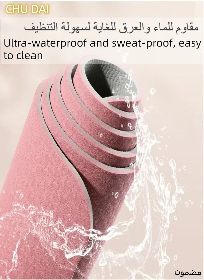 CHU DAI 183x80cm Luxury Yoga Mat for Arab Women - 6mm Thick with 3D Alignment Lines |  Extra Wide | Sandproof Bag & Prayer-Safe Design  - Image 5
