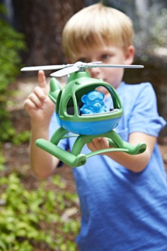 Green Toys طائرة هليكوبتر من الألعاب الخضراء، أخضر/أزرق - Image 4