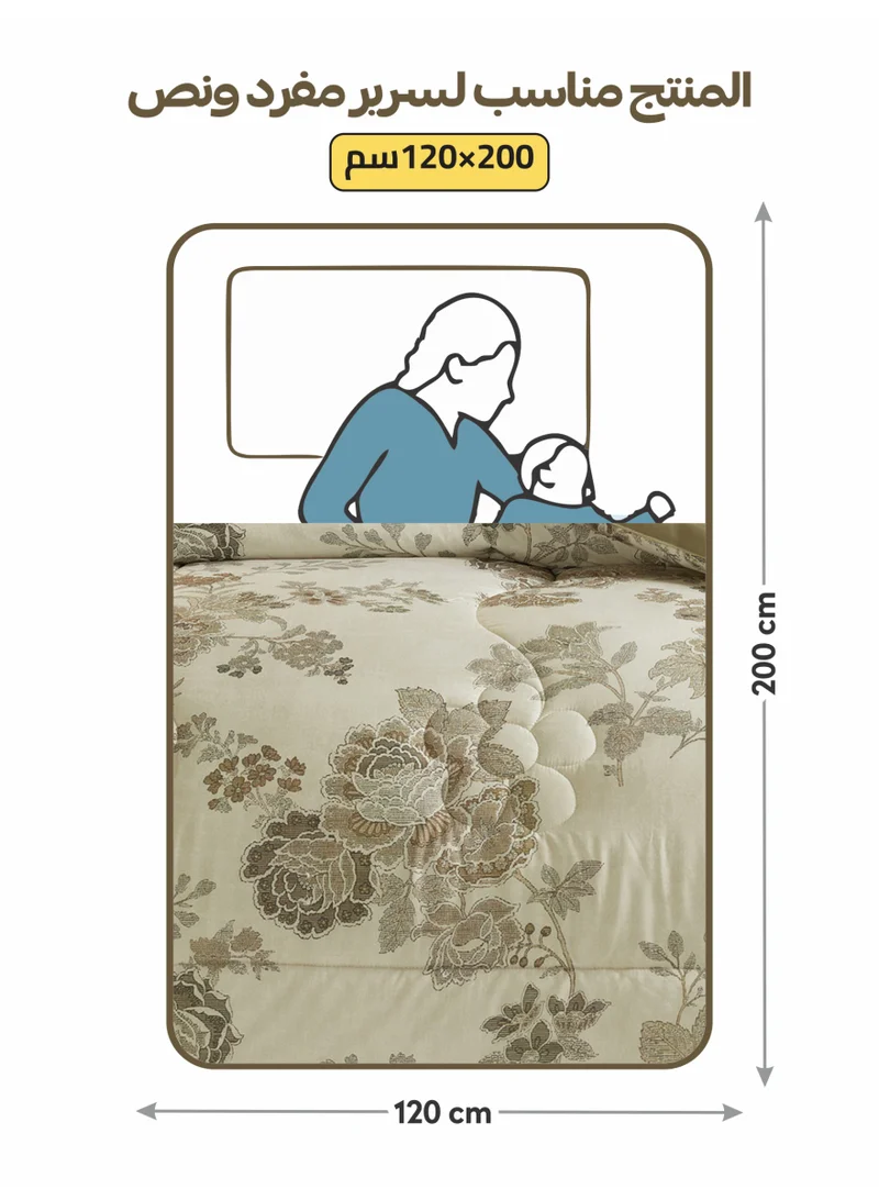 Donetella Bedding Comforter Set, twin Size Fits 120x200 cm - 4-Pcs Digital Print Quilted Bed Set, Microfiber Fabric - 1 Comforter, 1 Fitted Sheet, 1 Pillow Shams, 1 Pillowcases.