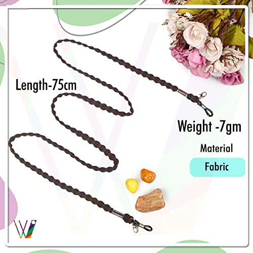 VIVID vision Unisex Adult Elastic Eyeglass Holder Strap Cord | New Chain Adjust on Sunglasses | Anti-slip Retainer Lanyard String Eyewear Frame | CH-222 | Dark Brown - Image 2
