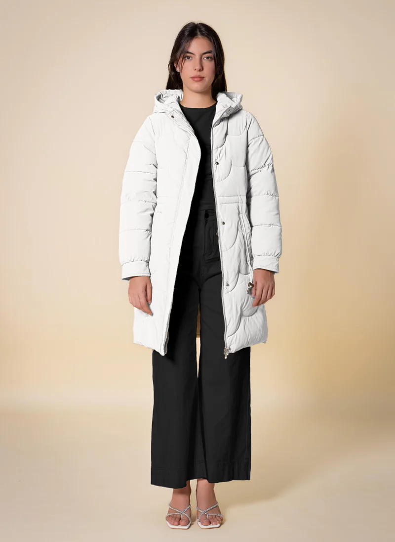 SHAPES DETAILED PUFFER JACKET