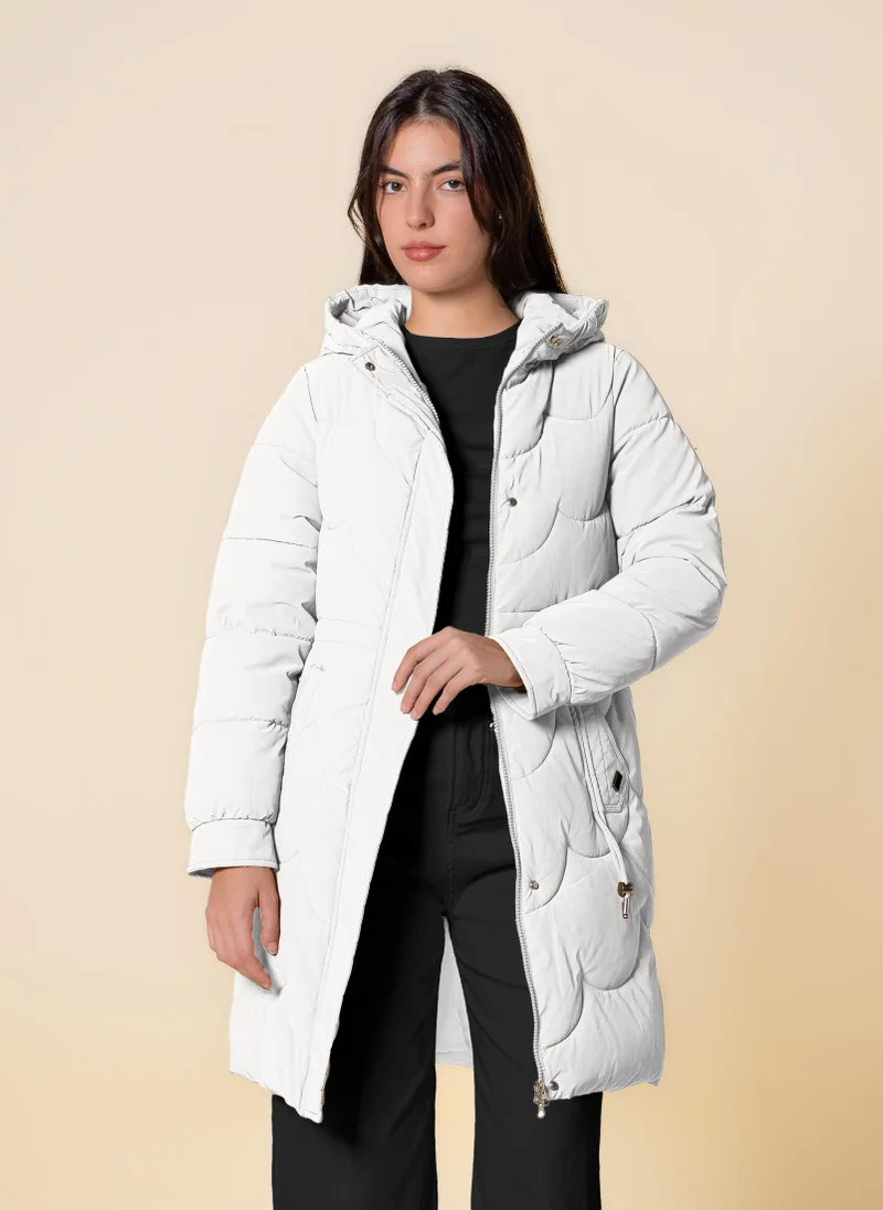SHAPES DETAILED PUFFER JACKET