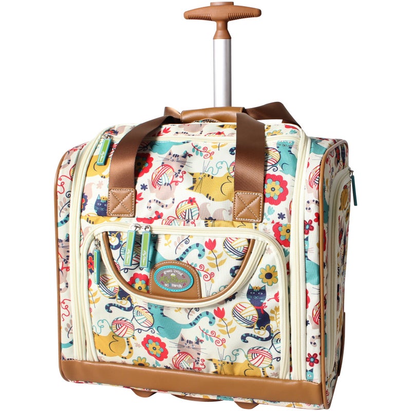 Lily Bloom Designer 15 Inch Carry On - Weekender Overnight Business Travel Luggage - Lightweight 2- Roller Wheels Suitcase - Under Seat Rolling Bag for Women, White, One Size, Under Seat Rolling Bag - Image 1