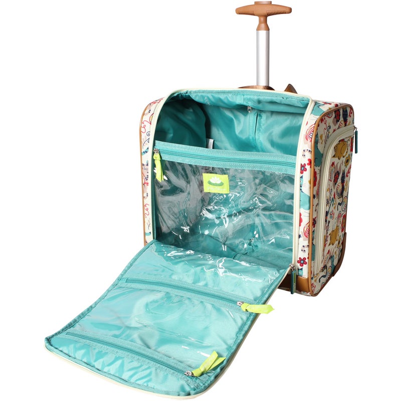 Lily Bloom Designer 15 Inch Carry On - Weekender Overnight Business Travel Luggage - Lightweight 2- Roller Wheels Suitcase - Under Seat Rolling Bag for Women, White, One Size, Under Seat Rolling Bag - Image 4
