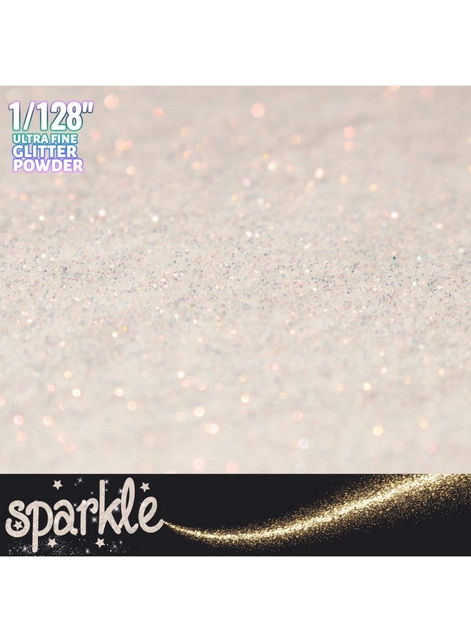 Estanoite Iridescent Ultra Fine Glitter Powder 7.41Oz/210G Rainbow Resin Glitter Pet Flakes Crafts Sequins Epoxy Chips Flakes For Tumblers Slime Making (Dream White) - Image 2