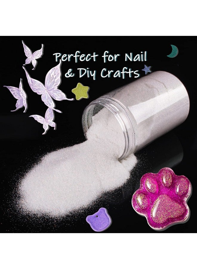 Estanoite Iridescent Ultra Fine Glitter Powder 7.41Oz/210G Rainbow Resin Glitter Pet Flakes Crafts Sequins Epoxy Chips Flakes For Tumblers Slime Making (Dream White) - Image 3