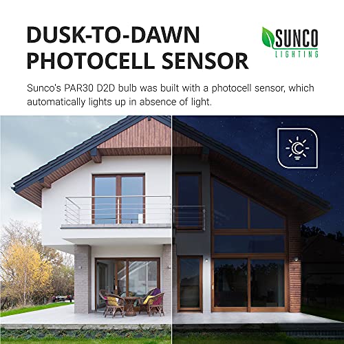 Sunco Lighting Sunco LED PAR30 Dusk to Dawn Light Bulb for Outside Porch, Patio, Backyard, 11W=75W, 850 LM, 5000K Daylight , Non-Dimmable, Photocell Sensor, UL 4 Pack. - Image 2