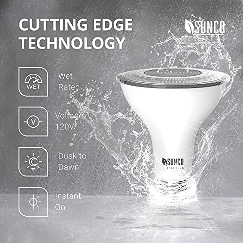 Sunco Lighting Sunco LED PAR30 Dusk to Dawn Light Bulb for Outside Porch, Patio, Backyard, 11W=75W, 850 LM, 5000K Daylight , Non-Dimmable, Photocell Sensor, UL 4 Pack. - Image 4