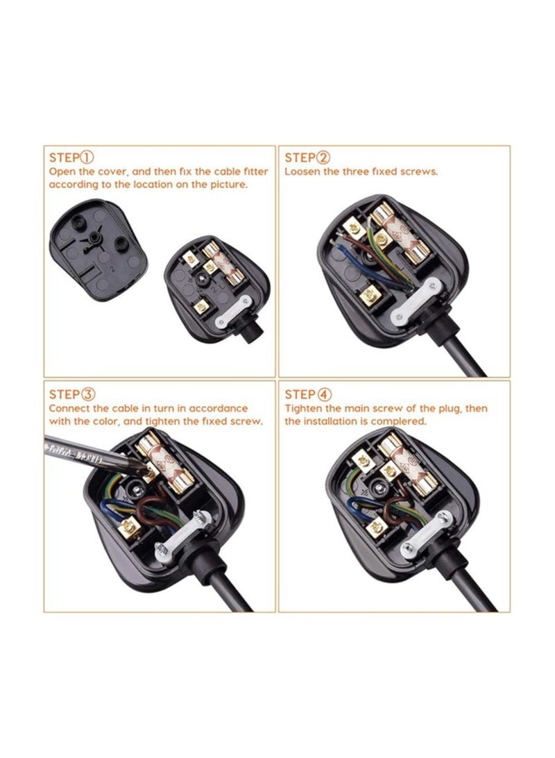 REPLACEMENT 3 PIN PLUGS SET OF 4  - Image 3