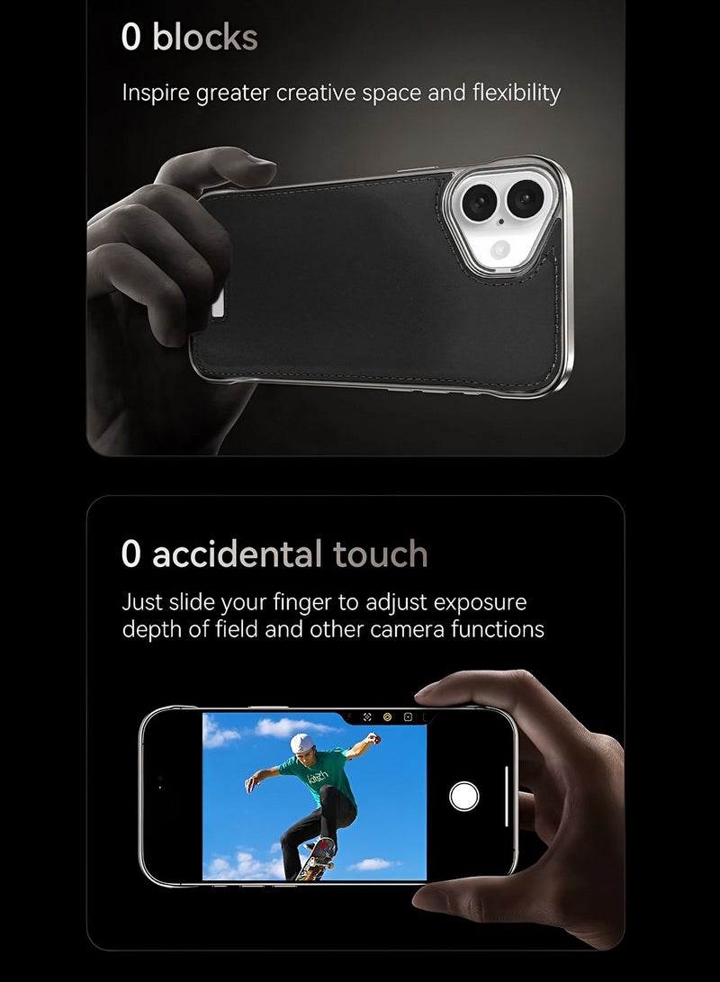 دبليو تيك غطاء هاتف Apple iPhone 16 Plus 5G 2024 من الجلد الفاخر الرقيق المعدني ، غطاء مضاد للسقوط بدون إطار غطاء حافظة واقي للهاتف - أسود - Image 5