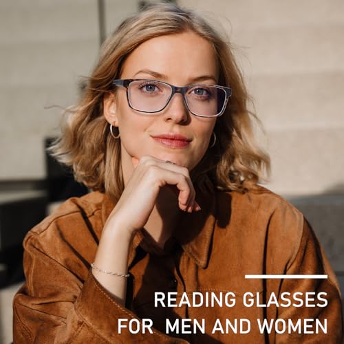 BLOEXCLU 5 Pack Reading Glasses Men Blue Light Blocking Anti Eyestrain Square Computer Readers for Women Eyeglasses (5 Mixed A, 1.25, x) - Image 5