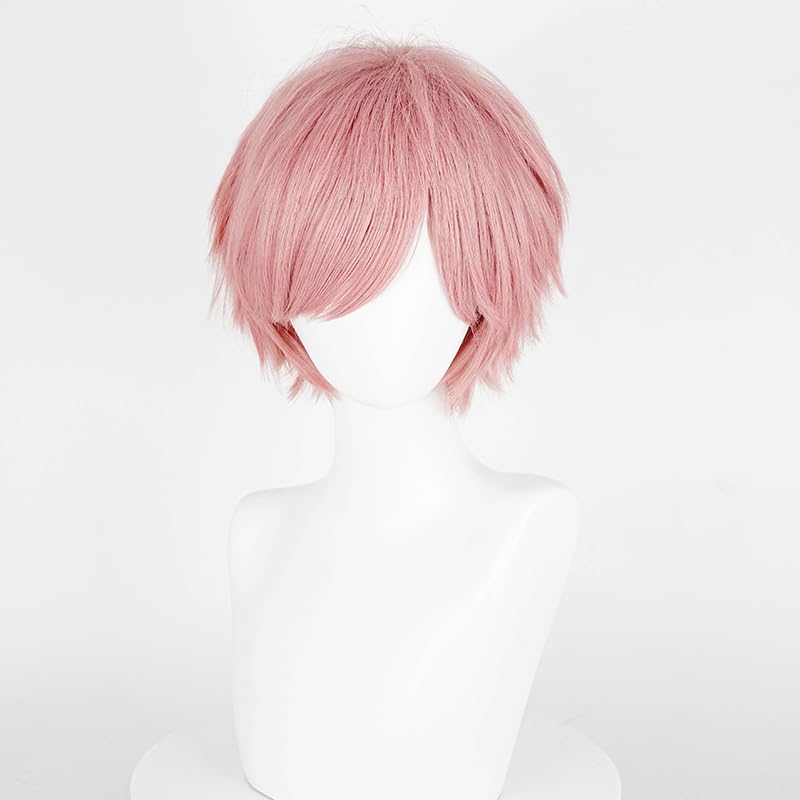 LABEAUTÉ Anime Short Pink Cosplay Wigs With Bangs Unisex Spiky Fluffy Heat Resistant Wig Hair for Party and Halloween for Gift + Free Cap - Image 4