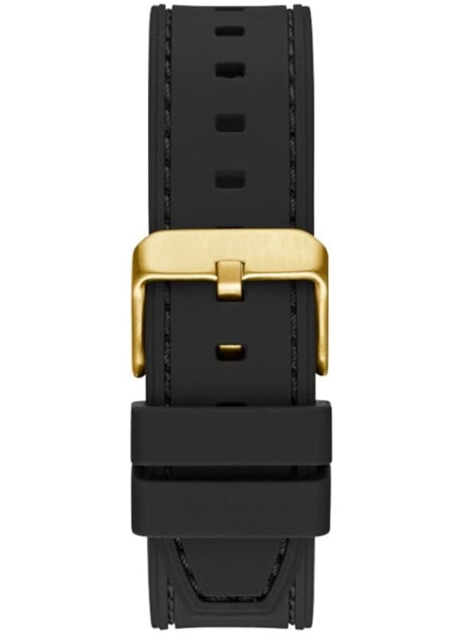 GUESS GUESS Men's 42mm Watch - Black Strap Green Dial Gold Tone Case  - Image 3