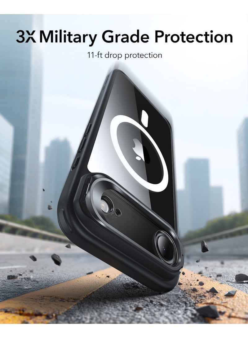ESR iPhone Air HaloLock Classic Hybrid Case with Stand – MagSafe Compatible Cover with Camera Control Button Military-Grade Drop Protection And Shock-Absorbing Corners - Clear Black - Image 3
